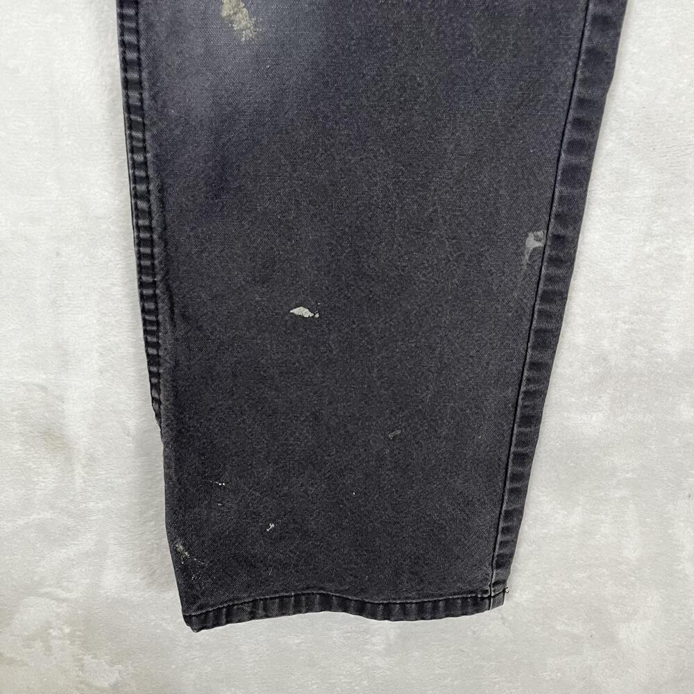 Dickies Carpenter Jeans Mens 38x32 Black Relaxed Straight Work Denim Faded Wash - Picture 2 of 13